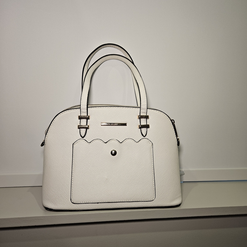 Aldo White Crossbody Bag with Black Trim